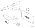 Blower Tubes, Debris Bag Diagram and Parts List for ES-250 P33612001001-P33612999999 Echo Chipper Shredder