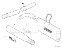 Blower Tubes, Debris Bag Diagram and Parts List for ES-250 P33711001001-P33711999999 Echo Chipper Shredder
