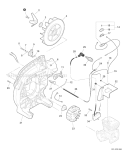 Fan Ignition, Right Fan Cover Diagram and Parts List for ES-250 P33711001001-P33711999999 Echo Chipper Shredder