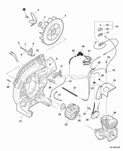 Fan_Ignition_Right_Fan_Cover Diagram and Parts List for ES-250 P40412001001 - P40412999999 Echo Chipper Shredder
