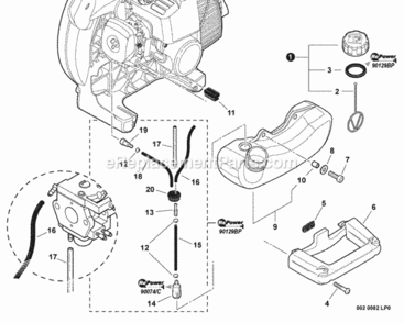 Fuel_System_Side_Handle Diagram and Parts List for ES-250 P40513001001 - P40513999999 Echo Chipper Shredder