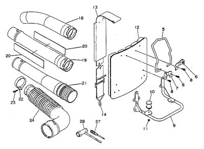 Backpack Frame, Blower Tubes, Strap, Tools Diagram and Parts List for PB-300E 0049617 - 9999999 Echo Leaf Blower / Vacuum