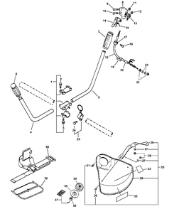 Optional Combination U-Handle/Blade Conversion Kit 99944200451 Diagram and Parts List for SRM-2100 159491 - 999999 Echo Trimmer