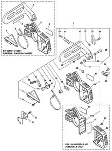 Chainbrake Assembly Diagram and Parts List for CS-3000 (Type 1E)(00001001 - 99999999) Echo Chainsaw