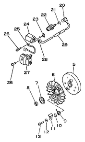 Ignition Diagram and Parts List for CS-4600 0001001 - 0027191 Echo Chainsaw