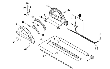 Throttle Control Diagram and Parts List for 90091 99922204517 Echo Hedge Trimmer