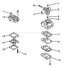 Carburetor Diagram and Parts List for GT-1100 001001 - 051000 Echo Trimmer
