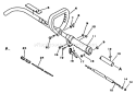 Driveshaft, Handles, Throttle Diagram and Parts List for GT-1100 001001 - 051000 Echo Trimmer