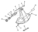 Gear Case, Shield, Tool Diagram and Parts List for GT-1100 001001 - 051000 Echo Trimmer