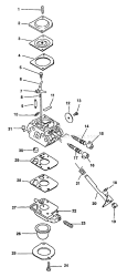 Page A Diagram and Parts List for GT-2000SB Type 1 Echo Trimmer