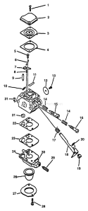 Page E Diagram and Parts List for GT-2000 001001 - 151954 Echo Trimmer
