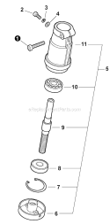 Gear Case Diagram and Parts List for GT-225I S08612001001-S08612999999 Echo Trimmer