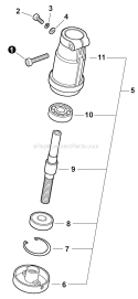 Gear Case Diagram and Parts List for GT-225 S08612001001-S08612999999 Echo Trimmer