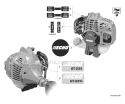 Labels Diagram and Parts List for GT-225 S08612001001-S08612999999 Echo Trimmer