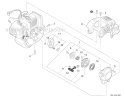Engine Cover, Starter Diagram and Parts List for GT-225 S08612001001-S08612999999 Echo Trimmer