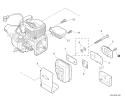 Exhaust Diagram and Parts List for GT-225 S08612001001-S08612999999 Echo Trimmer