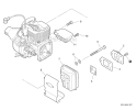 Exhaust Diagram and Parts List for GT-225 S09911001001-S09911999999 Echo Trimmer