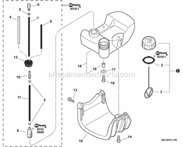 Part Location Diagram of 90142Y Echo Repower Fuel System Kit