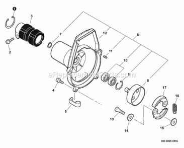 Clutch_Fan_Case_--_Orange_Models Diagram and Parts List for GT-230 S85712001001 - S85712999999 Echo Trimmer