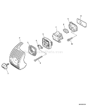 Page J Diagram and Parts List for GT-251 S72512001001 - S72512999999 Echo Trimmer