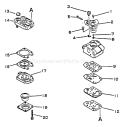 Page A Diagram and Parts List for HC-1001 After S/N 024001 Echo Hedge Trimmer