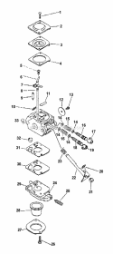 Carburetor Diagram and Parts List for HC-1500 Type 1E Echo Hedge Trimmer