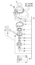 Page G Diagram and Parts List for HC-150I 09001001 - 09999999 Echo Hedge Trimmer