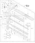 Blades, Front Handle, Gear Case Diagram and Parts List for HC-152 S94012001001-S94012999999 Echo Hedge Trimmer