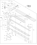 Blades, Front Handle, Gear Case Diagram and Parts List for HC-152 S94111001001-S94111999999 Echo Hedge Trimmer