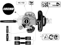 Labels and Kits Diagram and Parts List for HC-152 S94213001001-S94213999999 Echo Hedge Trimmer