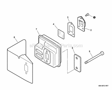 Exhaust Diagram and Parts List for HC-152 S95026001001 - S95026999999 Echo Hedge Trimmer