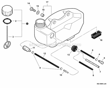 Fuel_System Diagram and Parts List for HC-152 S95026001001 - S95026999999 Echo Hedge Trimmer