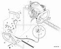 Rear Handle Ignition Switch Throttle Cable Diagram and Parts List for HC-155 S83713001001-S83713999999 Echo Hedge Trimmer