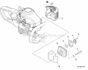 Exhaust Diagram and Parts List for HC-155 S83713001001-S83713999999 Echo Hedge Trimmer