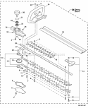 Front Handle Gear Case Blades - 24 With Tip Guard Diagram and Parts List for HC-155 S83713001001-S83713999999 Echo Hedge Trimmer