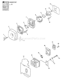 Page E Diagram and Parts List for HC-201 02001001 - 02999999 Echo Hedge Trimmer