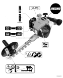 Page K Diagram and Parts List for HC-235 S64811010377 - S64811999999 Echo Hedge Trimmer