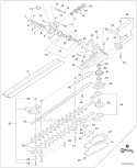 Gear Case, Blades Diagram and Parts List for HCA-266 T43213001001-T43213999999 Echo Hedge Trimmer