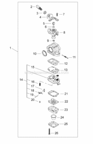 Carburetor Diagram and Parts List for LE242  Echo Edger