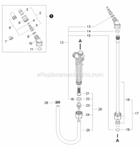Part Location Diagram of CN010975 Echo Adapter, Hose - Black