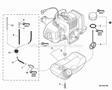 Fuel_System Diagram and Parts List for PAS-225VPB S86813001001 - S86813012000 Echo Trimmer