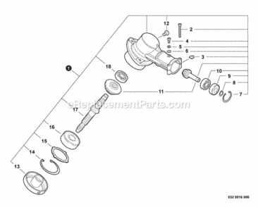 Gear_Case_-_Grass_Trimmer_Attachment Diagram and Parts List for PAS-225VPB S86813001001 - S86813012000 Echo Trimmer