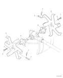Cultivator Attachment - Blades Diagram and Parts List for PAS-225 S59511001001-S59511003000 Echo Trimmer