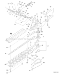 Articulating Hedge Trimmer - Gear Case, Blades Sn: 03011407-03999999 Diagram and Parts List for PAS-225 S59511001001-S59511003000 Echo Trimmer