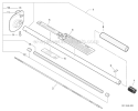 Articulating Hedge Trimmer - Main Pipe, Cutter Guard Diagram and Parts List for PAS-225 S59511001001-S59511003000 Echo Trimmer