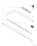 Curved Shaft Trimmer - Main Pipe, Driveshaft Diagram and Parts List for PAS-225 S59511001001-S59511003000 Echo Trimmer