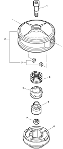 Heavy Duty Fixed Line Head Diagram and Parts List for PAS-225 S59511001001-S59511003000 Echo Trimmer