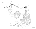 Ignition Diagram and Parts List for PAS-225 S59511003001-S59511999999 Echo Trimmer