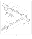 Cultivator Attachment - Gear Case Diagram and Parts List for PAS-225 S59511003001-S59511999999 Echo Trimmer