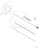 Cultivator Attachment - Main Pipe Assembly, Shield Diagram and Parts List for PAS-225 S59511003001-S59511999999 Echo Trimmer